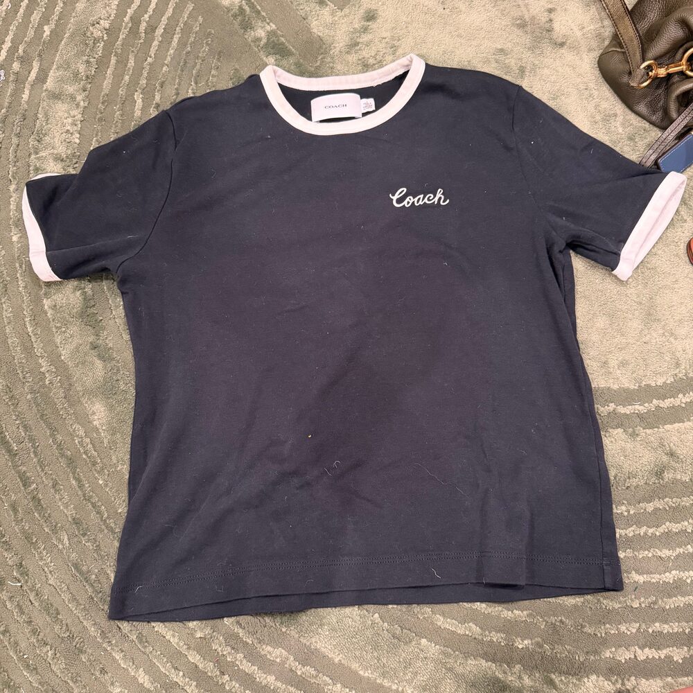 Coach Ringer T-Shirt in Black, Size Large